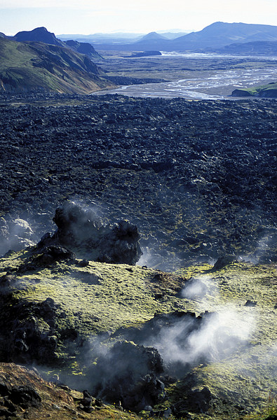 Fumarolen und Lavafeld