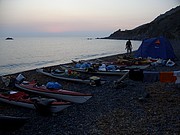 Seekajaks auf der spiaggia nera delle Tombe