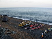 Lager auf der spiaggia nera delle Tombe